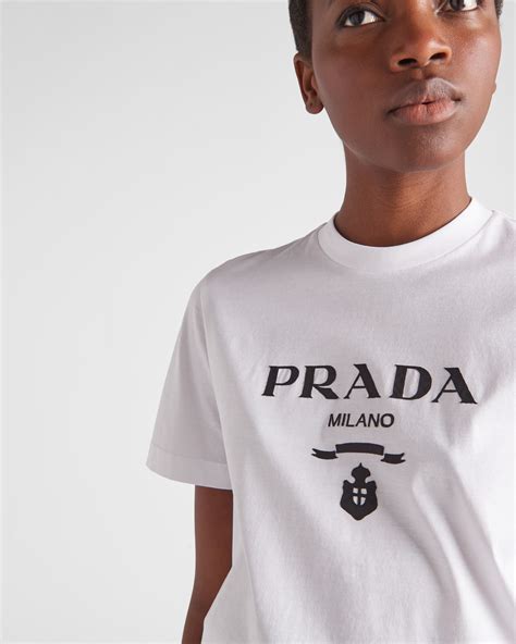 prada white t shirt price|Prada milano shirt.